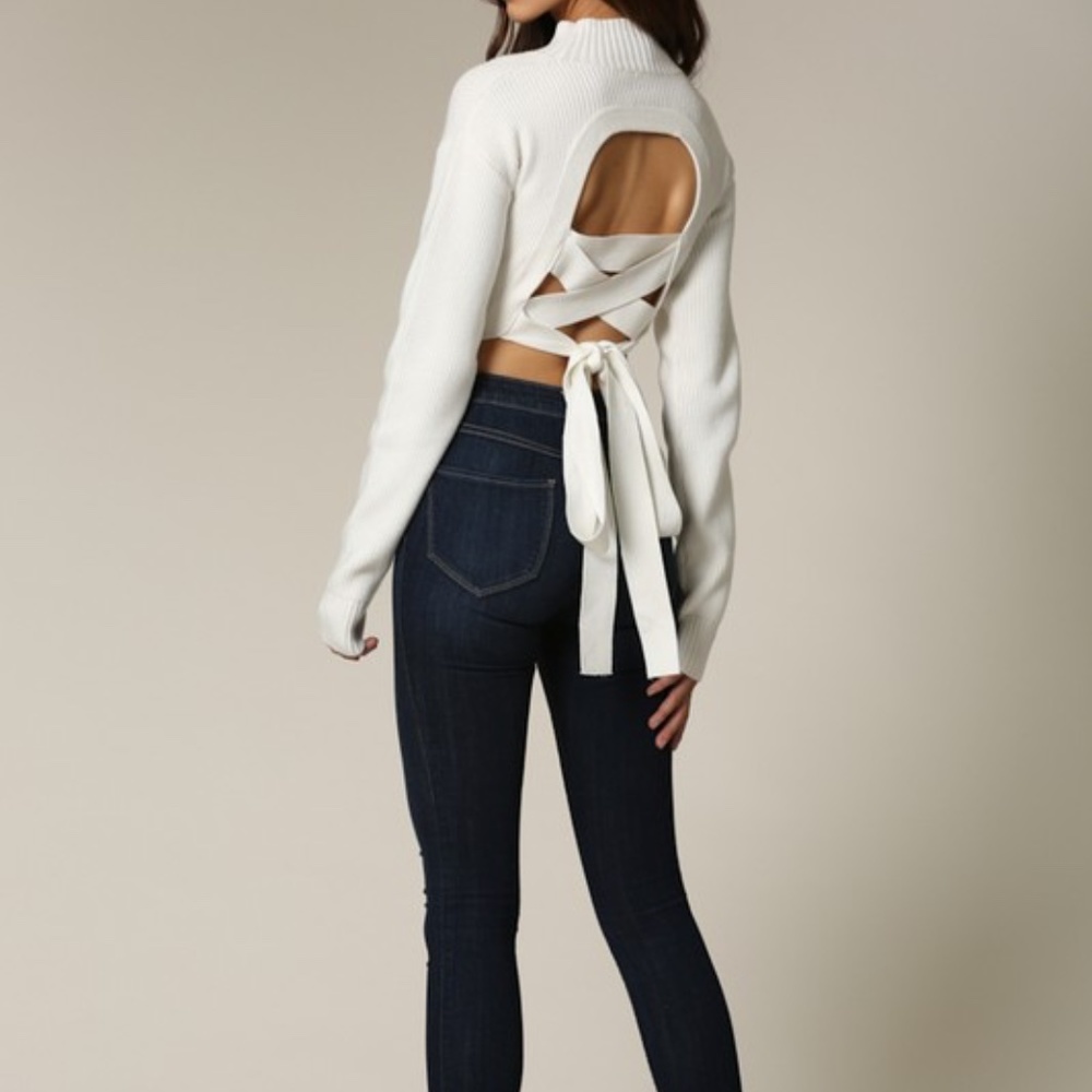 White crop sweater